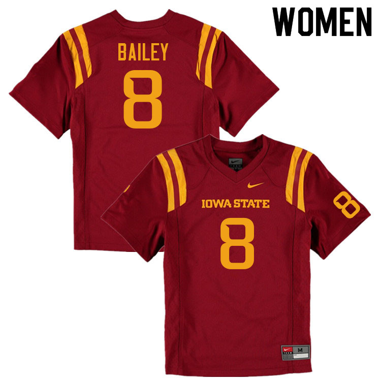 Women #8 Cordarrius Bailey Iowa State Cyclones College Football Jerseys Sale-Cardinal - Click Image to Close